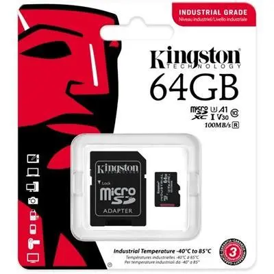 Memória-kártya 64GB microSDXC Class10 Kingston Industrial + kártyaolvasó : SDCIT2_64GB fotó