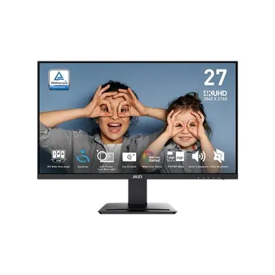 Monitor 27" UHD 3840x2160 IPS 4ms 300cd 2x HDMI DP MSI Business PRO MP273U : 9S6-3PB4CH-246 fotó