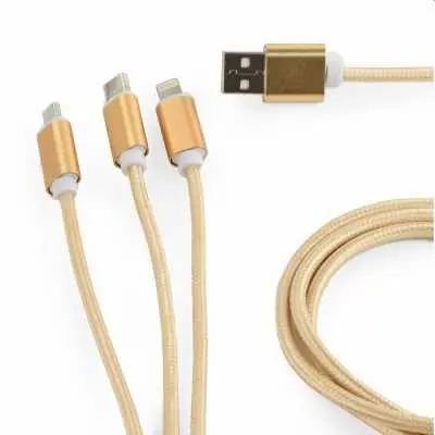 Töltő kábel  3in1 USB-A-ról USB-C, microUSB, Lightning 1m Gembird - Már nem forgalmazott termék : CC-USB2-AM31-1M-G fotó