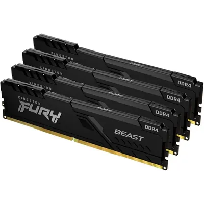 32GB  memória DDR4 3600MHz (Kit of 4) Kingston FURY Beast Black KF436C17BBK4/32 : KF436C17BBK4_32 fotó