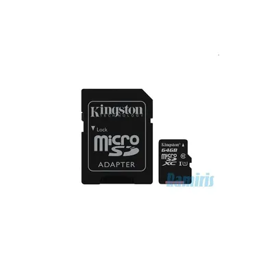 Memória-kártya 64GB microSDXC Class10 Kingston Canvas Select + adapter : SDCS_64GB fotó