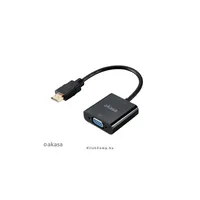 HDMI - VGA átalakító 20cm - Akasa AK-CBHD15-20BK : AK-CBHD15-20BK
