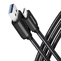 kábel USB-C 3.2 Gen 1 - USB-A 1m adatkábel harisnyázott fekete Axagon : Axagon-BUCM3-AM10AB