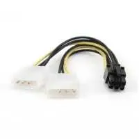 Kábel átalakító 2x 4-Pin Molex - 6-Pin PCIe 0,15m Cablexpert : CC-PSU-6