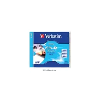 CD-R lemez, nyomtatható, matt, ID, AZO, 700MB, 52x, normál tok, VERBAT : VERBATIM-43325